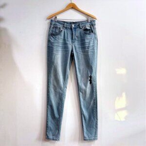 Serenede Light Wash Jeans Moto Knee Detail Stretch Denim Streetwear Men Size 32